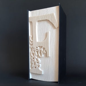 Patrón de plegado de libro con la letra F, patrón de cortar y doblar, cumpleaños, navidad, bodas