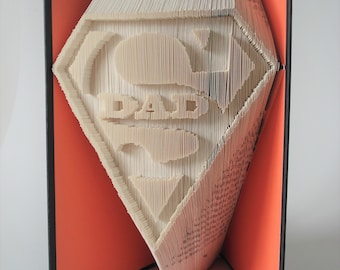 Dad Book Fold Pattern, Book folding, Superdad gift, Book art