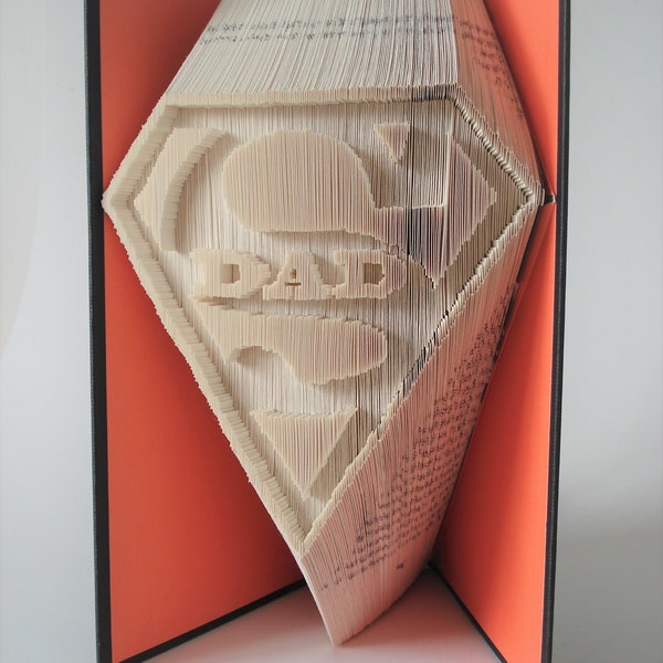 Dad Book Fold Pattern, Book folding, Superdad gift, Book art