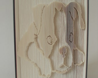 Cute Dog Book Fold Pattern, Cut and fold pattern, Book folding pattern, Birthdays, Christmas