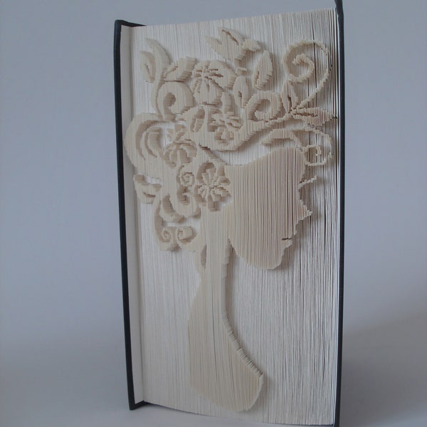 Elegant Lady book fold pattern, Cut and Fold Pattern, Book Art, Mothers Day, Christmas, Birthday