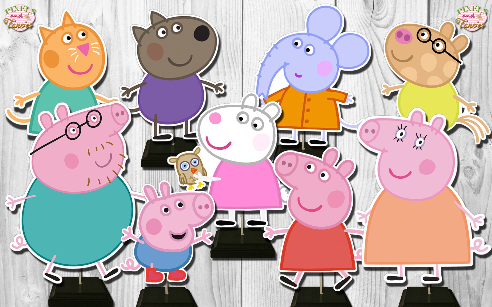 PEPPA PIG Centerpiece Peppa Pig Cake Toppers Peppa Pig Etsy