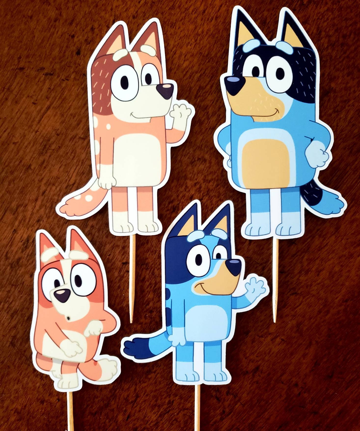 BLUEY Cupcake Toppers BLUEY Cupcake Picks BLUEY Cake Topper Etsy