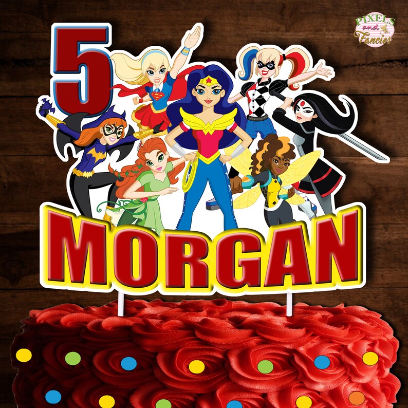 Birthday Decoration DC SUPERHERO GIRLS Cake Topper Dc Superhero Girls Centerpiece Dc Superhero Girls Cake Topper Cutout