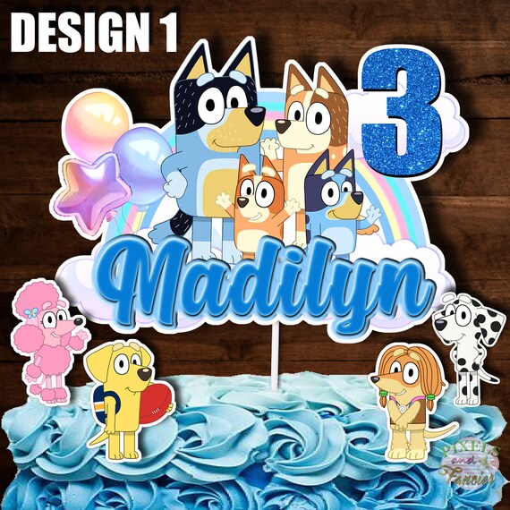 BLUEY CAKE Topper Et CUPCAKE Toppers Bluey Centerpiece Etsy France