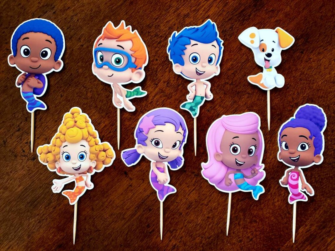 BUBBLE GUPPIES Cupcake Toppers Bubble Guppies Cupcake Picks Etsy