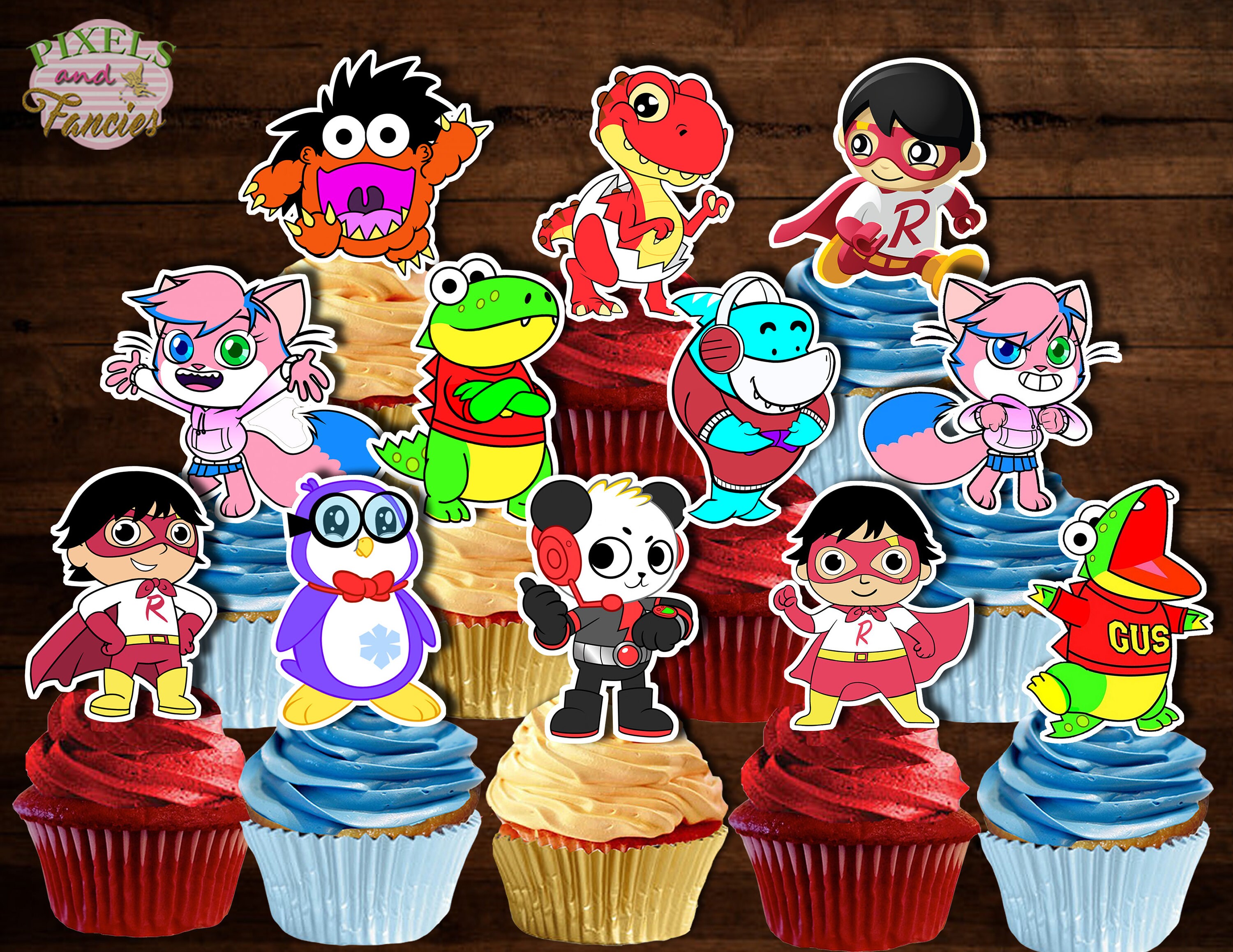 RYAN'S WORLD Cupcake Toppers Ryan's World Cake | Etsy