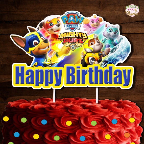 MIGHTY PUPS Cake Topper Paw Patrol Cake Topper Mighty Pups Etsy