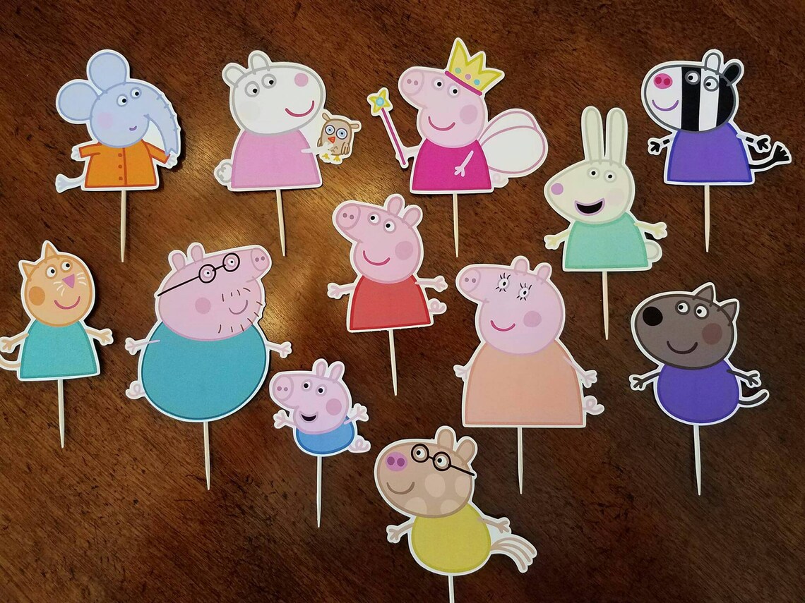 PEPPA PIG Cupcake Toppers Peppa Pig Cupcake Decorations Etsy PEPPA PIG Cupcake Toppers Peppa Pig Cupcake Decorations Etsy