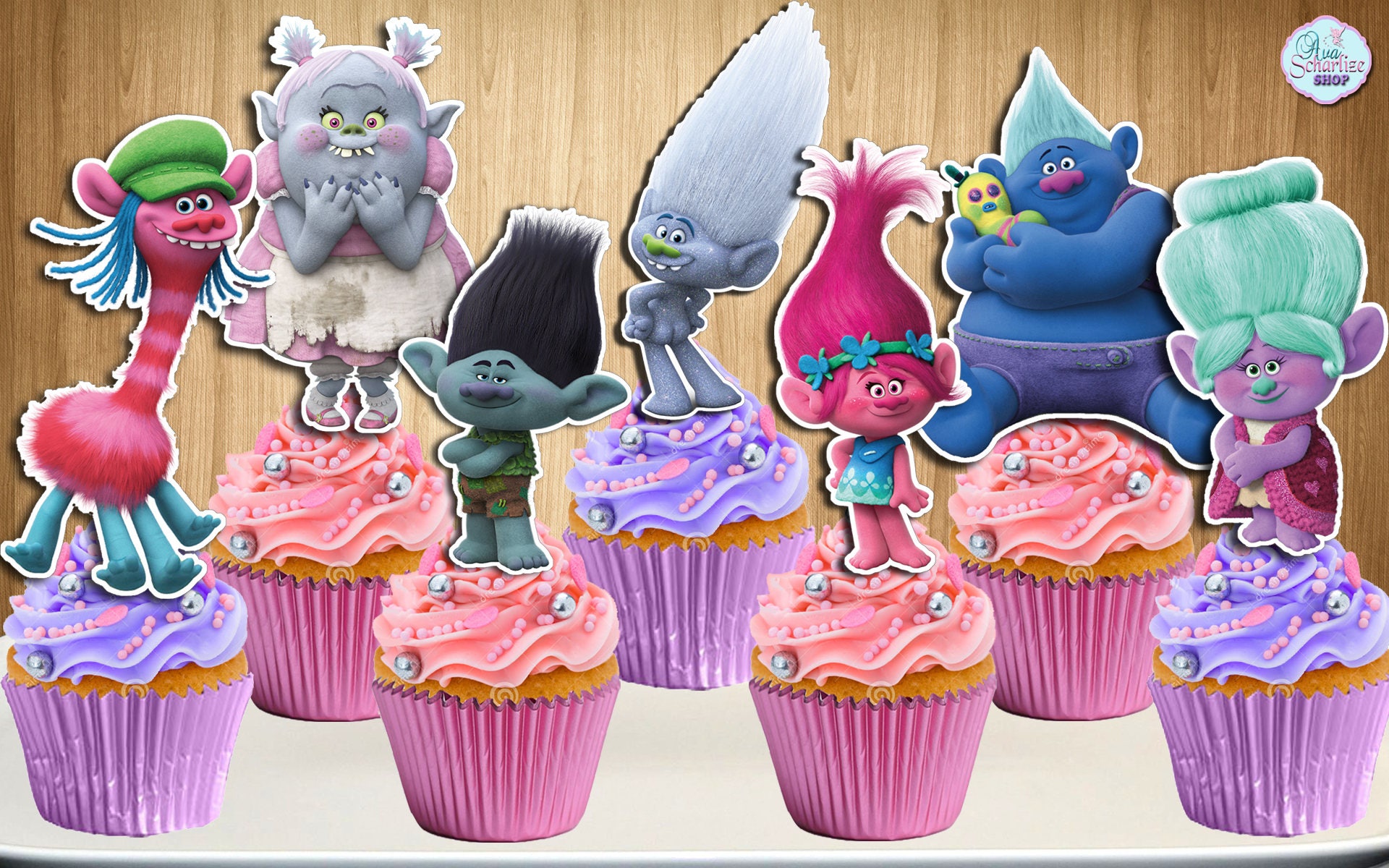 TROLLS Cupcake Toppers TROLLS Cupcake Picks Trolls Cake Etsy