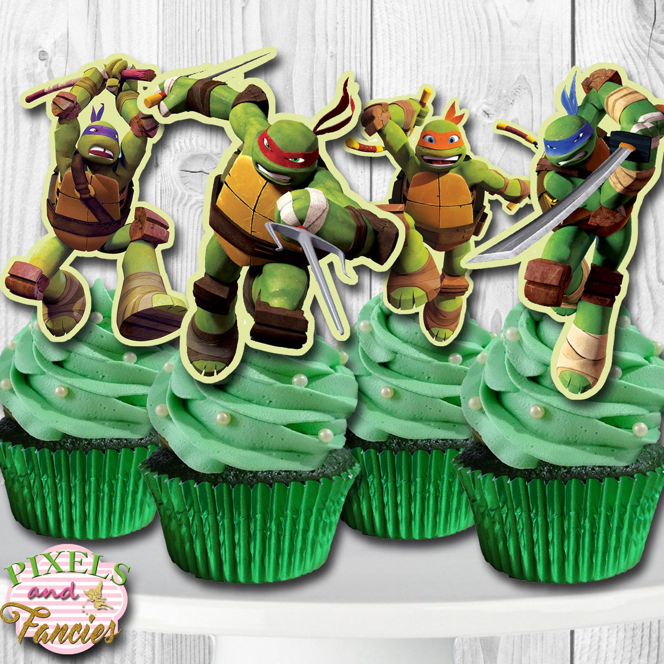 Teenage Mutant Ninja Turtles Cupcake Toppers TMNT Cupcake | Etsy