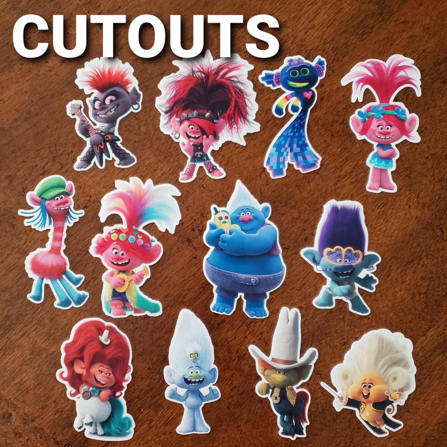 TROLLS WORLD TOUR Cupcake Toppers Trolls Cupcake Picks Etsy