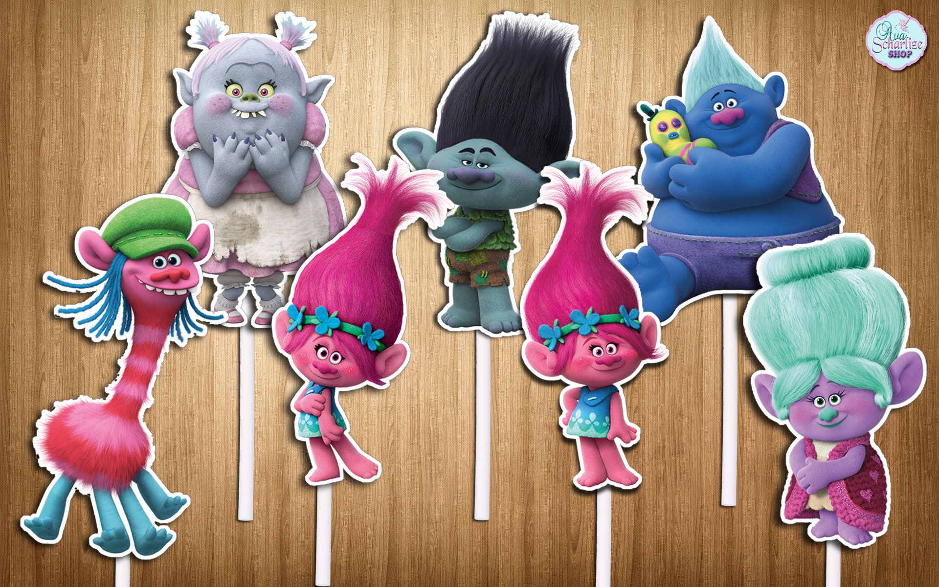 TROLLS Cupcake Toppers TROLLS Cupcake Picks Trolls Cake Etsy