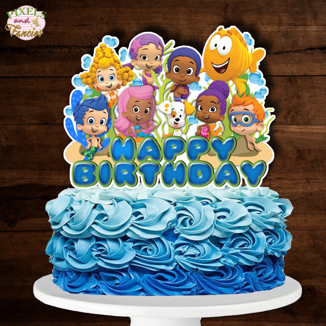 BUBBLE GUPPIES Cupcake Toppers Bubble Guppies Cupcake Picks Etsy