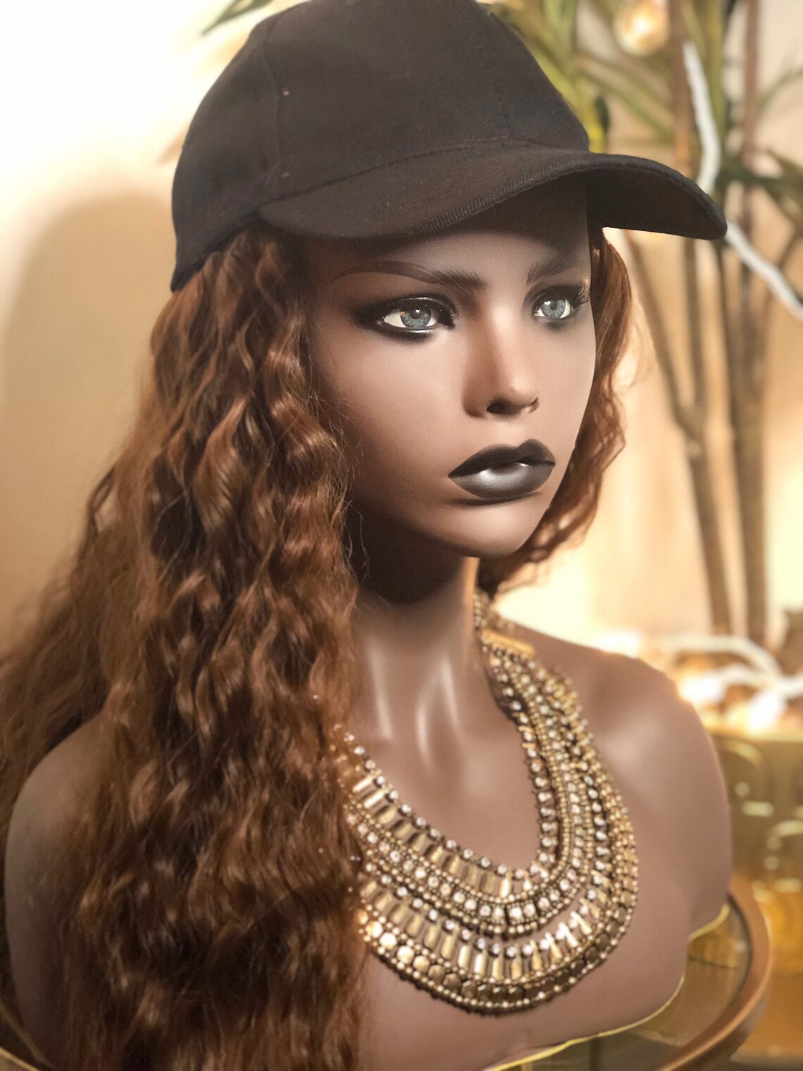 Hat Wig With Hair Attached/sewn With 22 Heat Resistant light Etsy