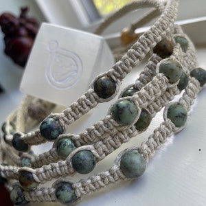 African Turquoise Hemp Necklace