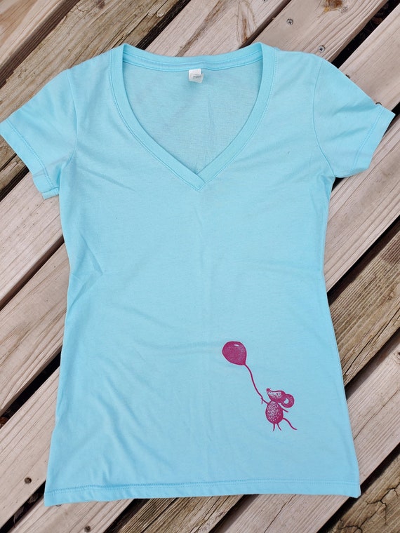 T-shirt souris pour femmes, chemise imprimée à la main, chemise d