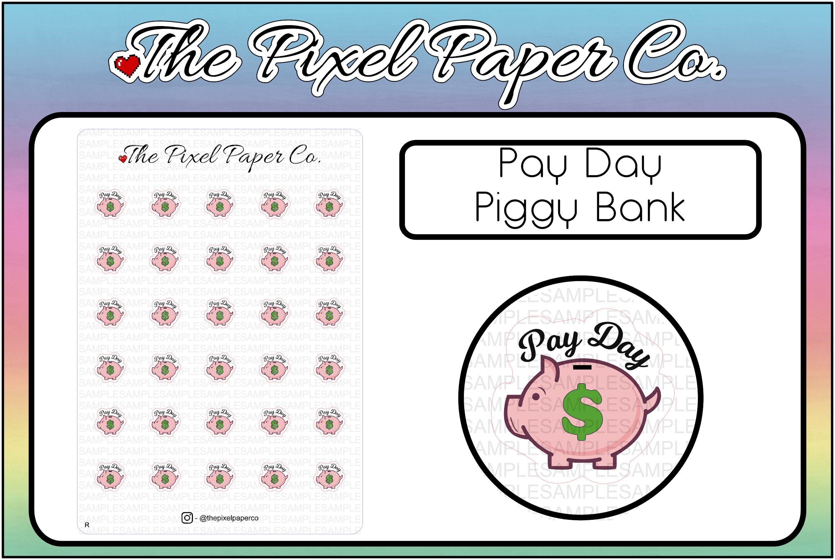 Piggy Bank Planner Sticker Savings Payday Budget - Etsy UK
