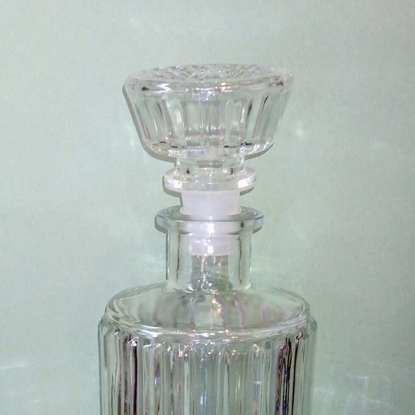 Clear Cut Crystal Whisky Decanter made in Italy used