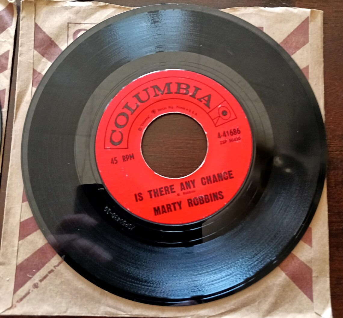 Vintage Columbia Record Marty Robbins 45 RPM set of 4 used Etsy