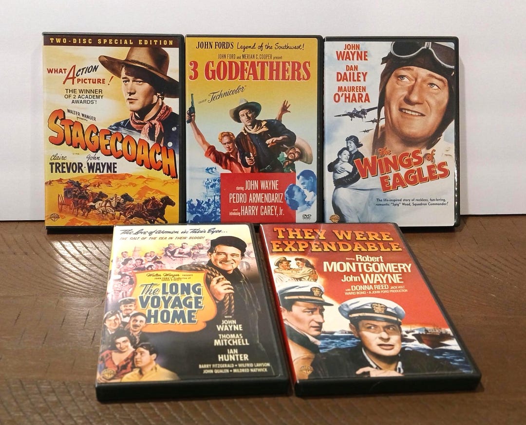 John Wayne and John Ford Film Collection Set of 5 DVD Movies in Color ...