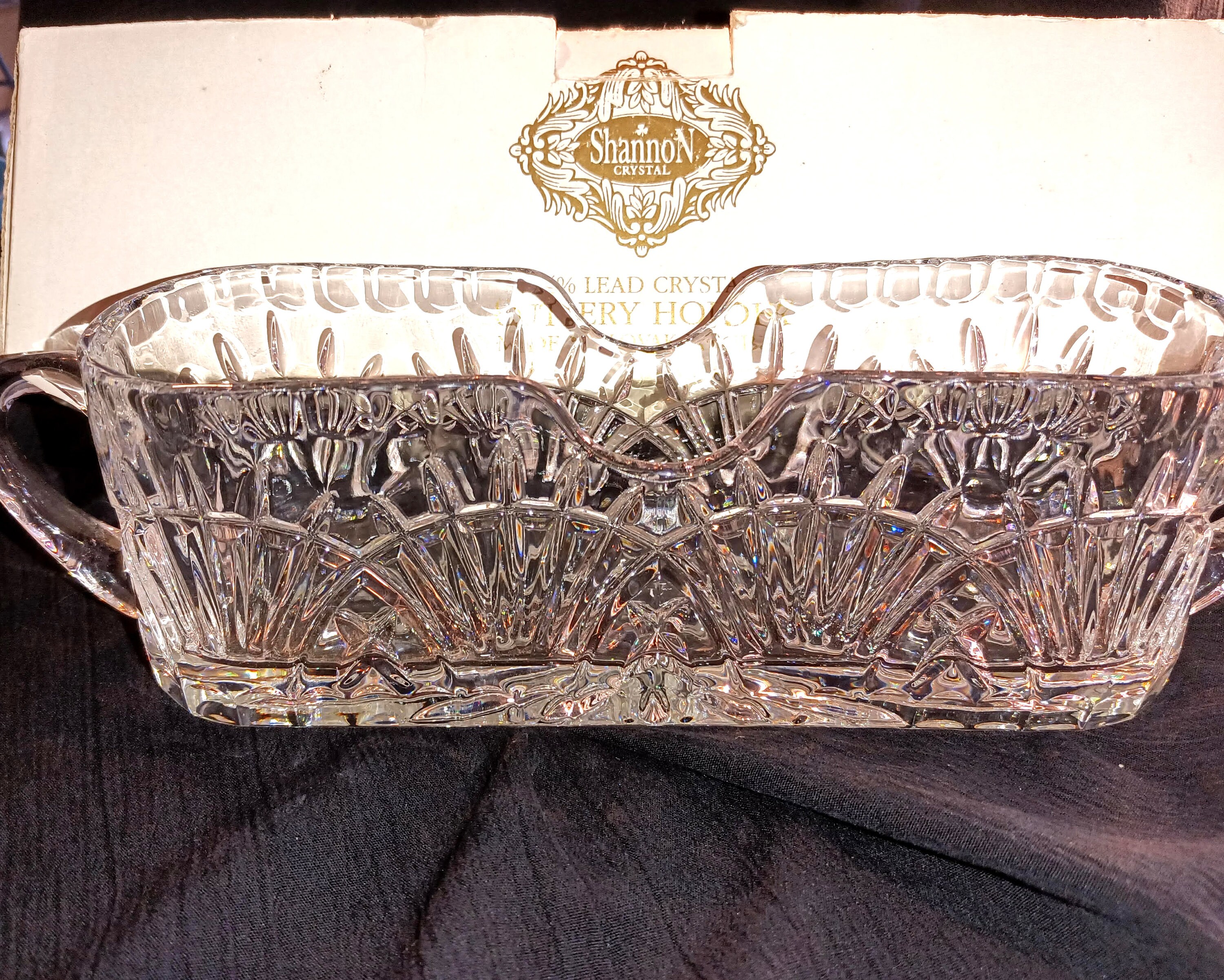 Vintage Shannon Crystal Cutlery Holder used Etsy