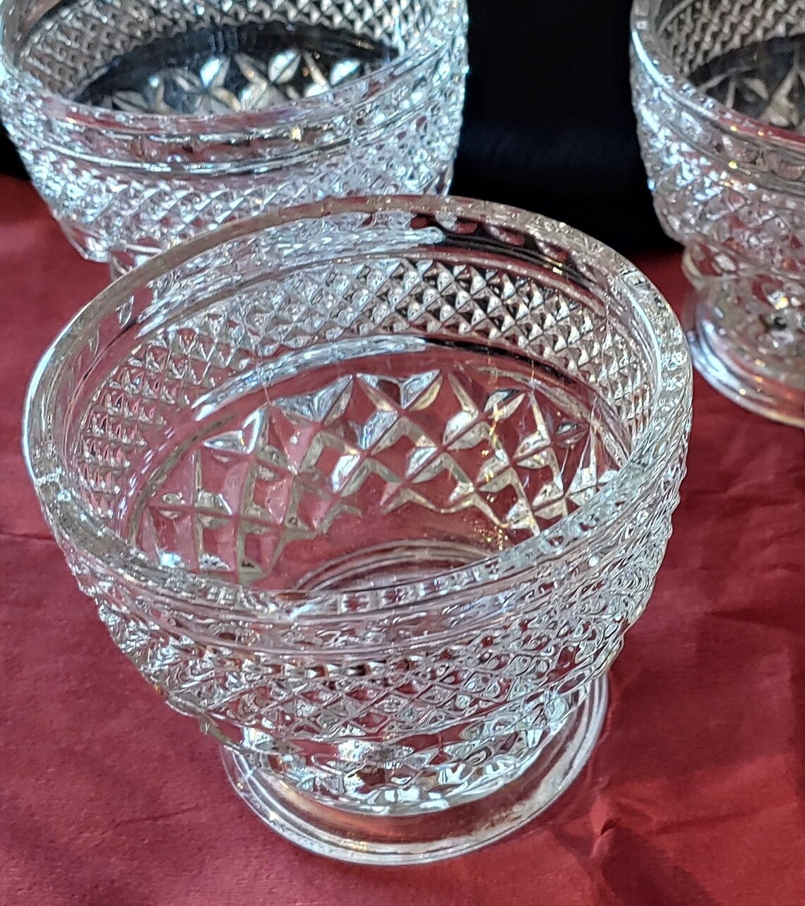 Lead Crystal Cut Glass Dessert Bowls utilisé ensemble de 4 Etsy