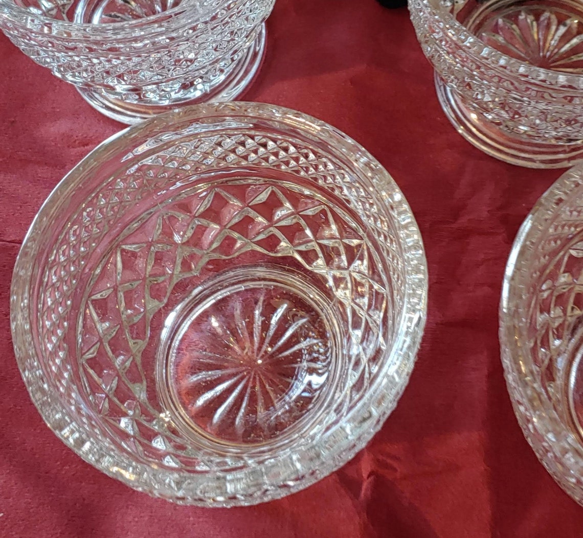 Lead Crystal Cut Glass Dessert Bowls used set of 4 Etsy