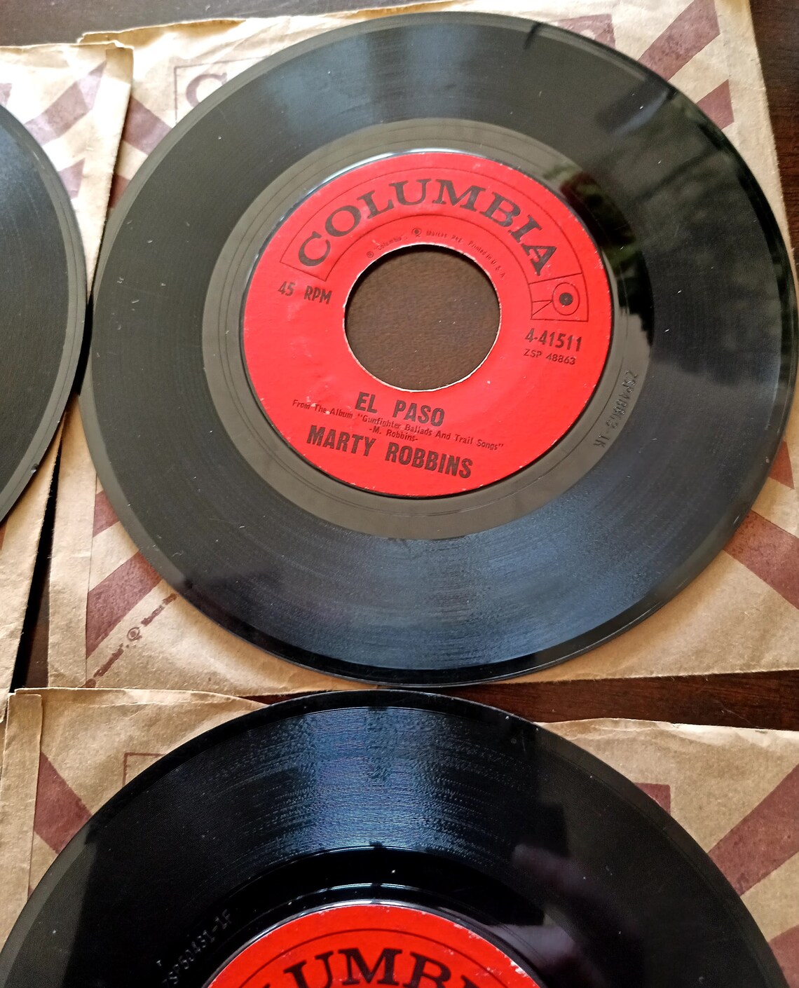 Vintage Columbia Record Marty Robbins 45 RPM set of 4 used Etsy