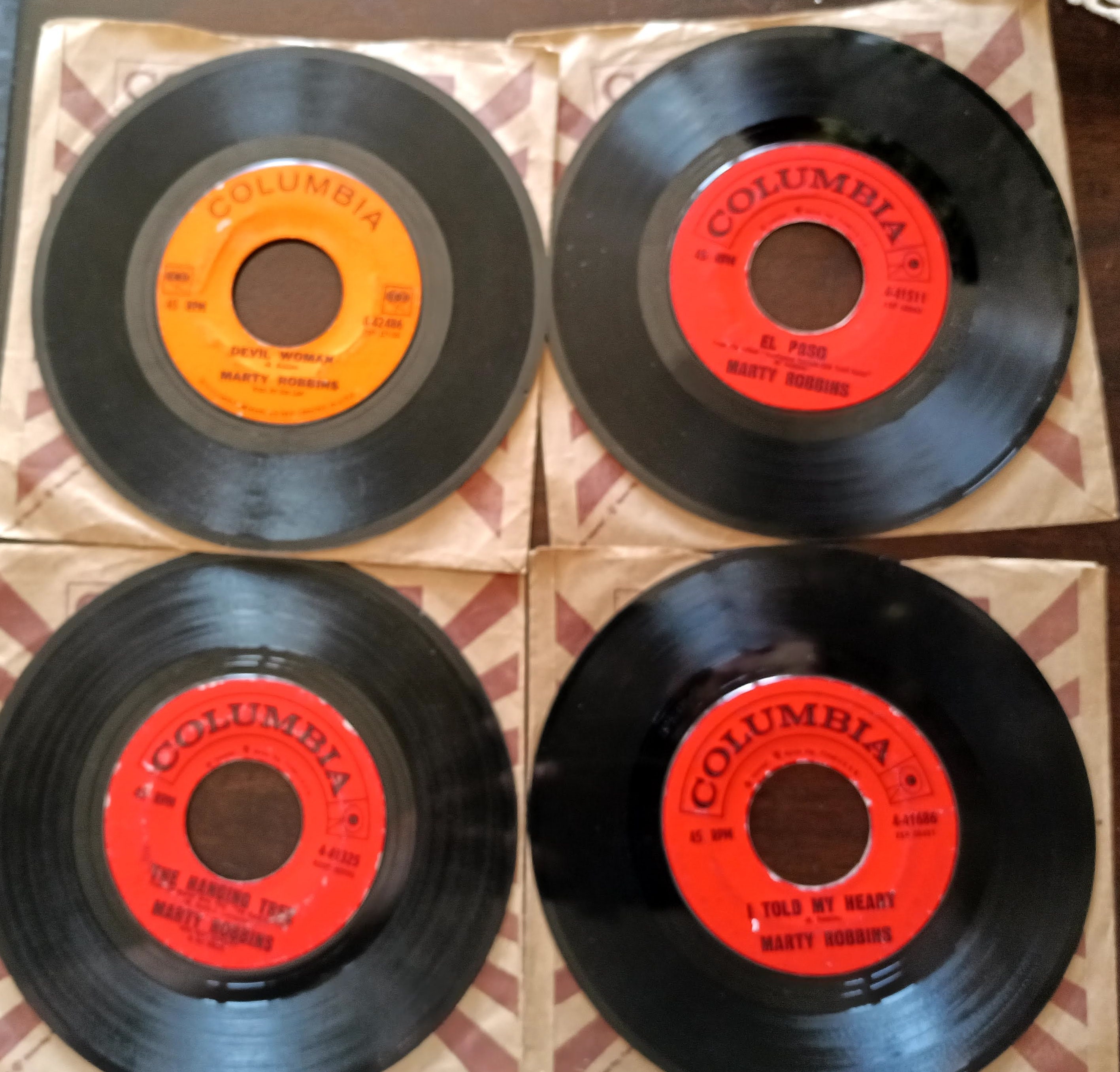 Vintage Columbia Record Marty Robbins 45 RPM set of 4 used Etsy
