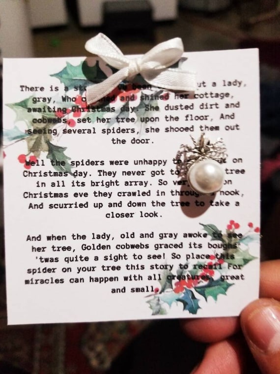 Mini christmas spider story ornament, Pearl christmas spider home decor,  christmas tree decor,  holiday decor legend of the xmas spider