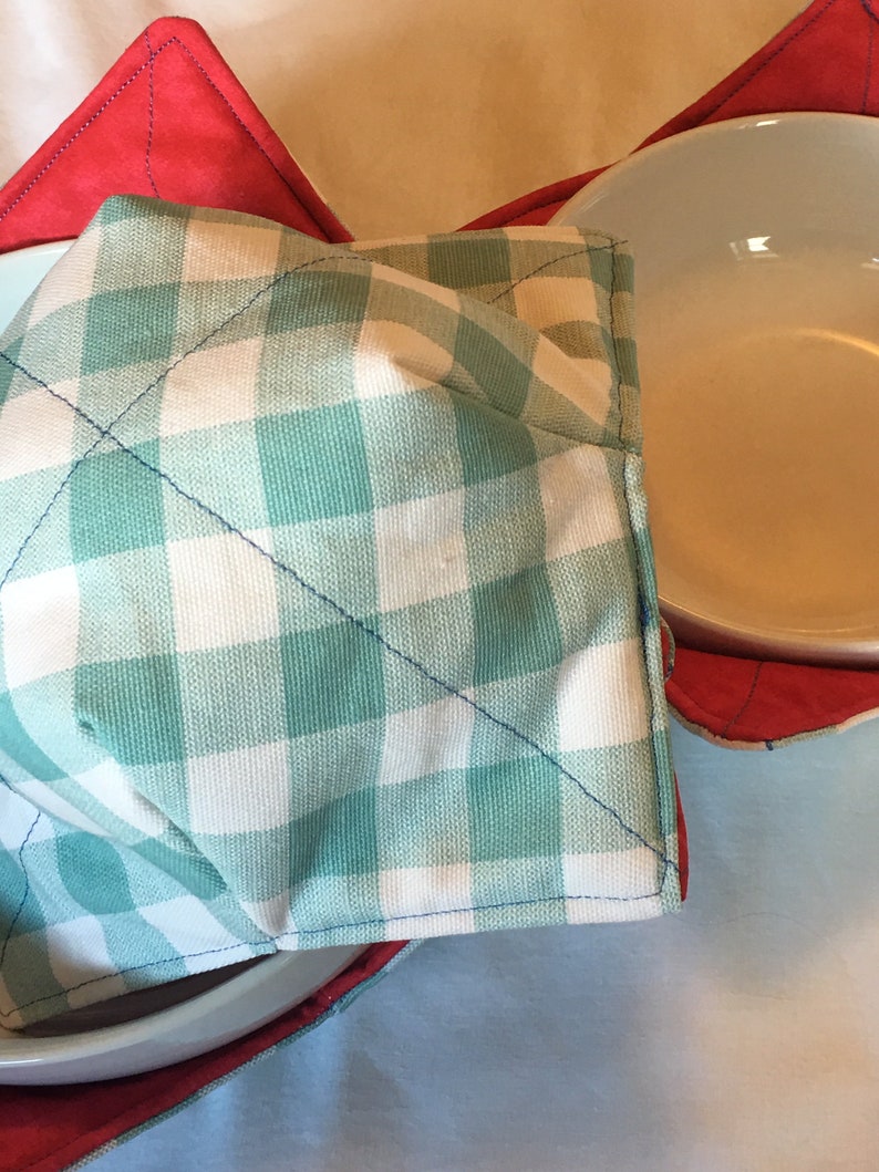 machine washable reversible Microwaveable Bowl Cozies set of 3 includes 1 lge2 reg double cotton batting