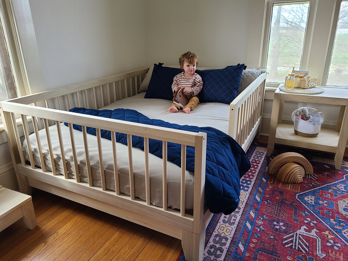 Montessori Floor Bed With Rails Twin Full or Queen Floor