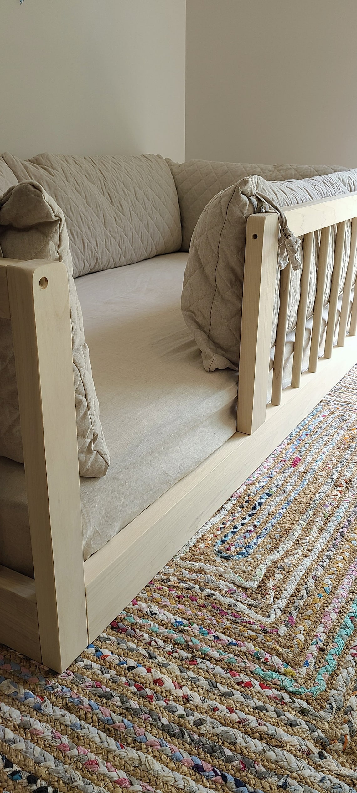 Montessori Floor Bed With Rails Twin Full or Queen Floor Bed Etsy