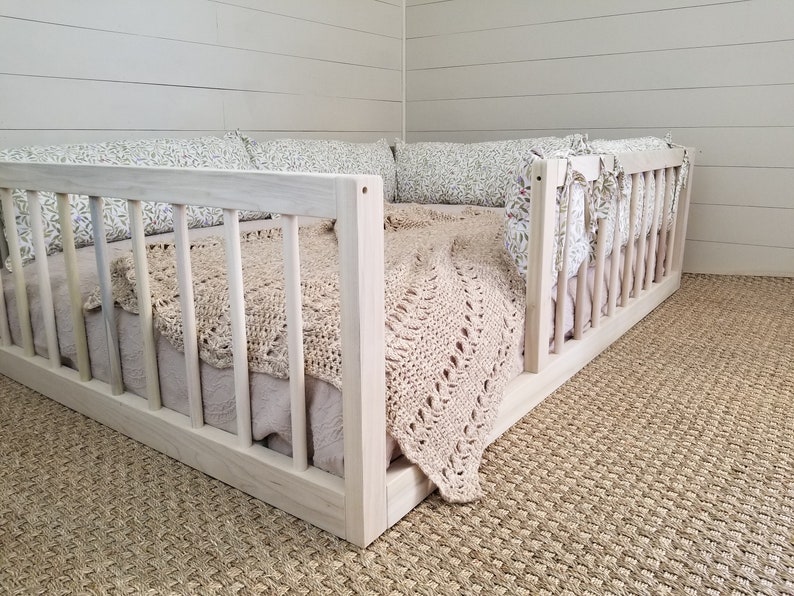 Montessori Floor Bed With Rails Full or Double Size Floor Bed | Etsy