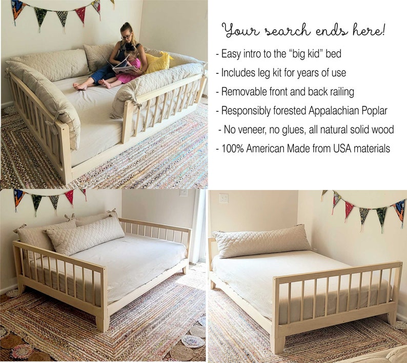 full double montessori floor bed with rails full double montessori floor bed with rails