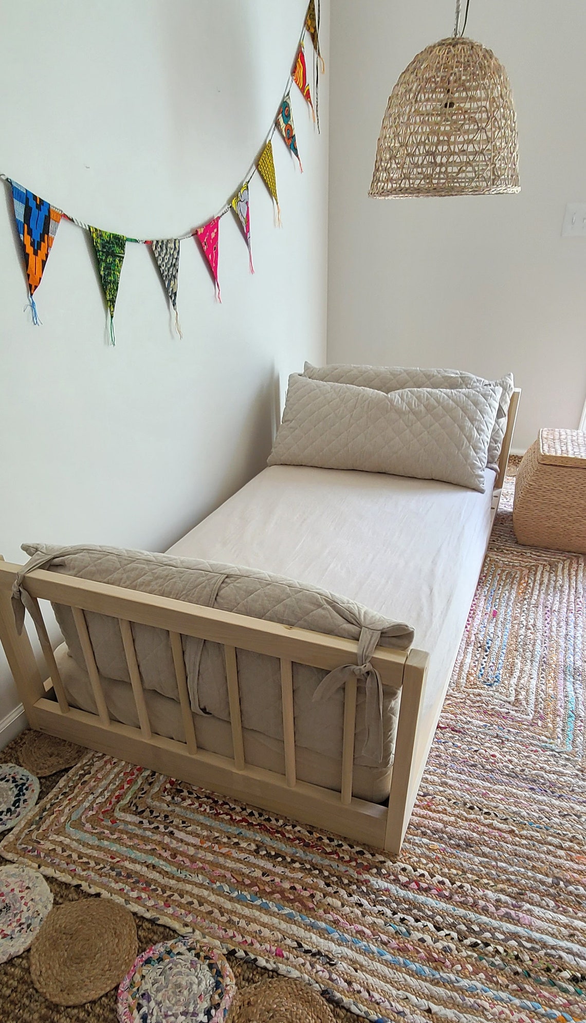 Montessori Floor Bed With Rails Twin Full or Queen Floor Bed Etsy