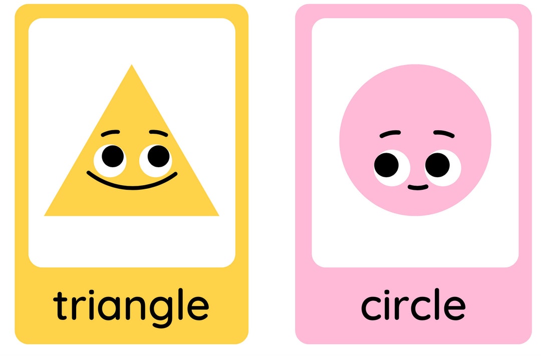 Printable Shape Flashcards Cute Shapes Flashcards - Etsy