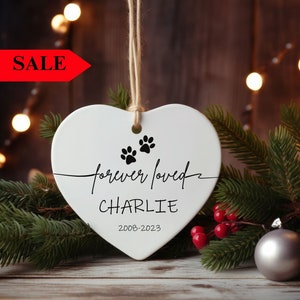 Personalized Dog Memorial Ornament, Dog Loss Ornament, Pet Memorial Gifts, Dog Mom Christmas Gifts, Forever Loved, Custom Dog Ornament image 1