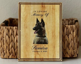 Pet Memorial Custom Wood Portrait with stand | Personalized Wood Decor Sign | In Memory of | Gift for Pets