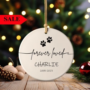 Personalized Dog Memorial Ornament, Dog Loss Ornament, Pet Memorial Gifts, Dog Mom Christmas Gifts, Forever Loved, Custom Dog Ornament image 2