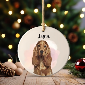Personalized Pet Watercolor Ornament Using Pets Photo + Name - Custom Ornament Christmas Dog Ornament Personalized Dog Ornament Custom Pet