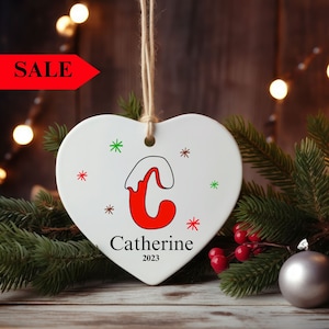 Personalized Ornament Name, Family Christmas Ornament, Monogram Alphabet Ornament, Custom Initial Ornament