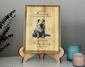 Personalized Pet Memorial Printed - Wood Photo Plaque- Dog Loss Gift - Dog Memorial Frame - Pet Loss Gift Dog - Pet Memorial