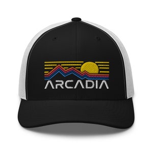 Arcadia Mountains Trucker Snapback Cap | Flat Embroidery | Phan Art Cap | Lot Style Cap | Jam Band Swag