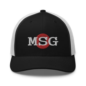 MSG Red Donut Trucker Snapback Cap | Flat Embroidery | Inspired Phan Art Cap | Lot Style Cap | Jam Band Swag | Trucker Cap