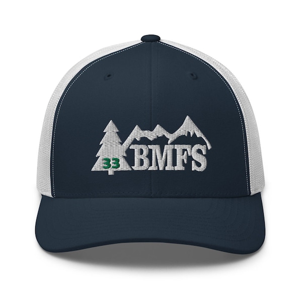 BMFS 33 Tree Trucker Snapback Cap | Flat Embroidery | Inspired Strings Art Cap | Lot Style Cap | Bluegrass Band Swag