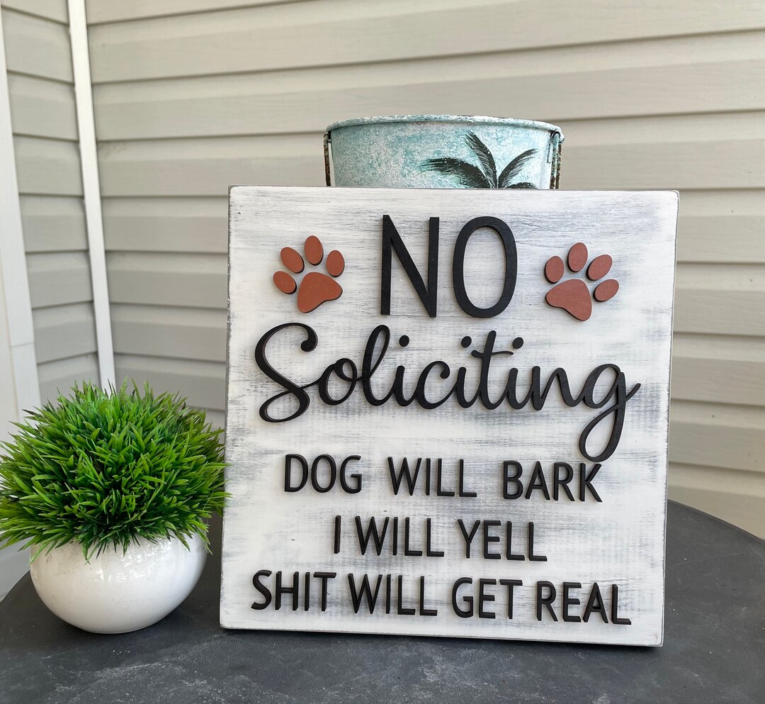 No Soliciting Sign Funny - Etsy