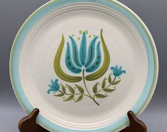 Franciscan Earthenware Tulip Time Dinnerware Set of 18 ~ Turquoise Dinnerware ~ Retro Flower