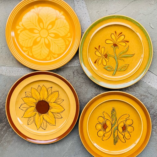 Mismatched Set of 4 Vintage Floral Extra Large Dinner Plates Etsy